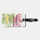Hibiscus flower - waterverf verf bagagelabel (Achterkant horizontaal)