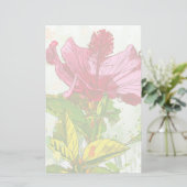Hibiscus flower - waterverf verf briefpapier (Staand voorkant)
