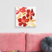 Hibiscus flower - waterverf verf canvas afdruk (Insitu (Woonkamer))