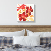Hibiscus flower - waterverf verf canvas afdruk (Insitu (Slaapkamer))