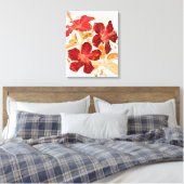 Hibiscus flower - waterverf verf canvas afdruk (Insitu (Slaapkamer))
