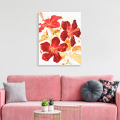 Hibiscus flower - waterverf verf canvas afdruk (Insitu (Woonkamer))