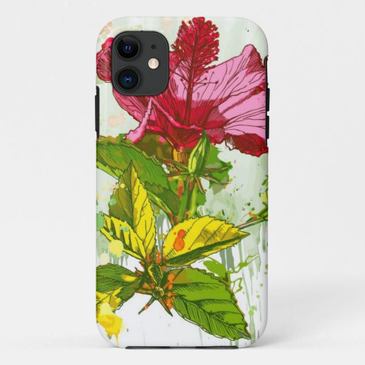 Hibiscus flower - waterverf verf Case-Mate iPhone case (Achterkant)
