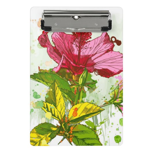 Hibiscus flower - waterverf verf mini klembord (Voorkant)