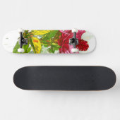 Hibiscus flower - waterverf verf persoonlijk skateboard (Horizontaal)