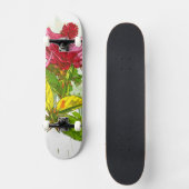 Hibiscus flower - waterverf verf persoonlijk skateboard (Voorkant)