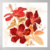 Hibiscus flower - waterverf verf poster (Voorkant)