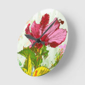 Hibiscus flower - waterverf verf ronde klok (Hoek)