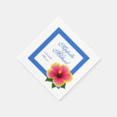 Hibiscus Flower Wedding Event Blauw Servet (Hoek)