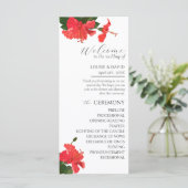 Hibiscus Flower Wedding Platte Programma Programmakaart (Staand voorkant)