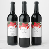 Hibiscus flower Wine Bottle Label Wijn Etiket (Flessen)