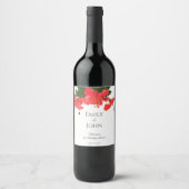 Hibiscus flower Wine Bottle Label Wijn Etiket (Voorkant)