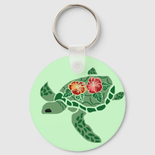 Hibiscus flower zee kalkoenketting sleutelhanger