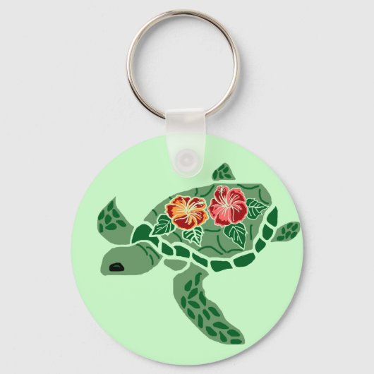 Hibiscus flower zee kalkoenketting sleutelhanger (Voorkant)