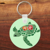 Hibiscus flower zee kalkoenketting sleutelhanger (Voorkant)