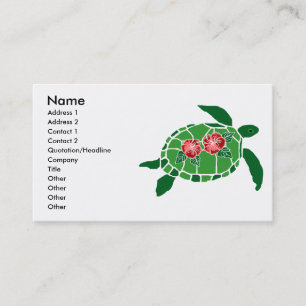 Hibiscus flower zee turtle visitekaartjes