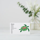 Hibiscus flower zee turtle visitekaartjes (Staand voorkant)