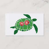 Hibiscus flower zee turtle visitekaartjes (Achterkant)