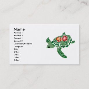 Hibiscus flower zee turtle visitekaartjes