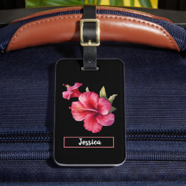 Hibiscus Flowers Bagagelabel