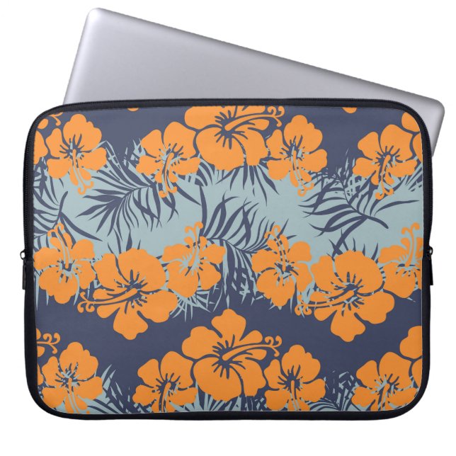 Hibiscus Flowers:  bloembehang Laptop Sleeve (Voorkant)