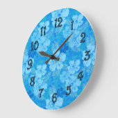 Hibiscus Flowers Blue Batik Kijk uit Grote Klok (Hoek)