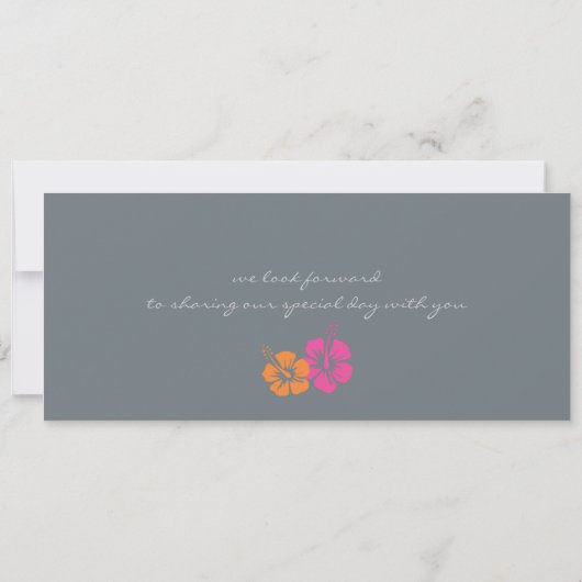 Hibiscus Flowers Boarding Pass Weduwen Uitnodiging (Achterkant)