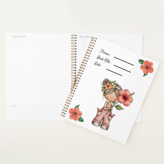 Hibiscus Flowers Book Cover Planner (Display)