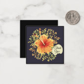 Hibiscus Flowers Dank je wel Notitiekaartje (Voorkant / Achterkant in situ)