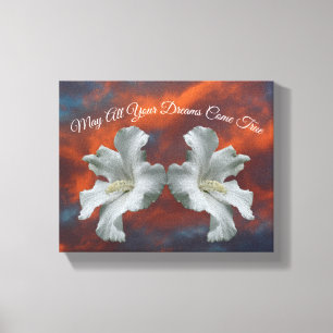 Hibiscus Flowers Dreams komen uit waar Inspirerend Canvas Afdruk