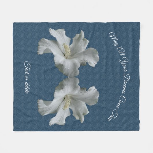 Hibiscus Flowers Dreams komen uit waar Inspirerend Fleece Deken (Voorkant (Horizontaal))