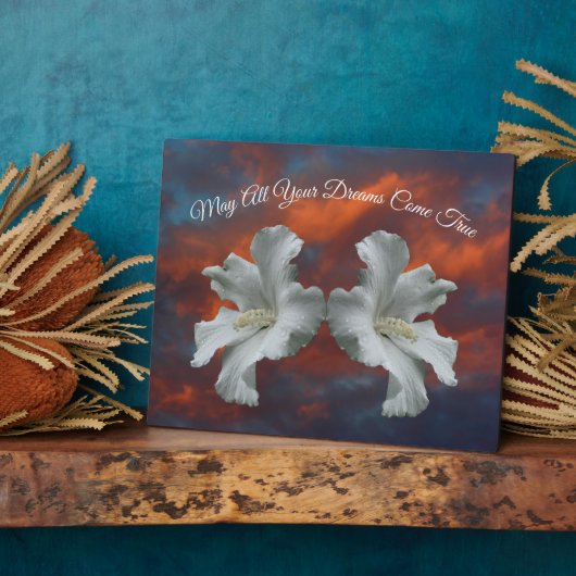 Hibiscus Flowers Dreams komen uit waar Inspirerend Fotoplaat (Zijkant)