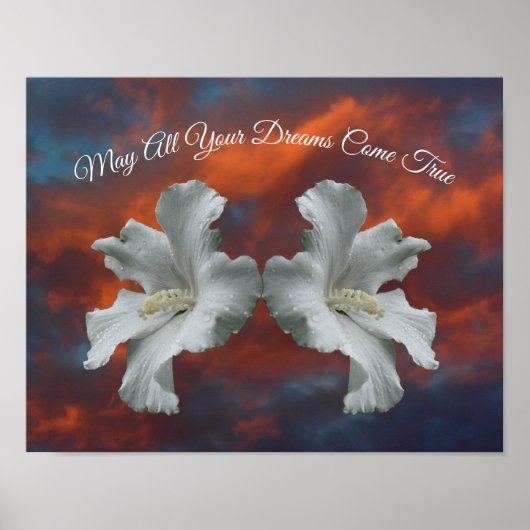 Hibiscus Flowers Dreams komen uit waar Inspirerend Poster (Voorkant)