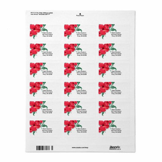 Hibiscus Flowers Etiket (Full Sheet)