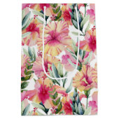 Hibiscus Flowers for 55th Birthday Medium Cadeauzakje (Achterkant)