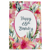 Hibiscus Flowers for 65th Birthday Medium Cadeauzakje (Voorkant)
