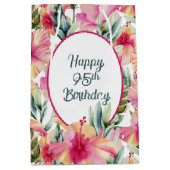 Hibiscus Flowers for 95th Birthday Medium Cadeauzakje (Voorkant)