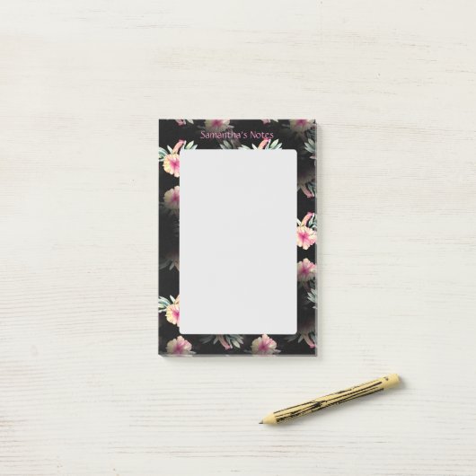Hibiscus Flowers Gepersonaliseerd Post-it® Notes (Op bureau)