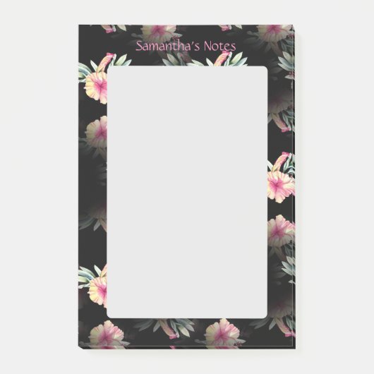 Hibiscus Flowers Gepersonaliseerd Post-it® Notes (Voorkant)