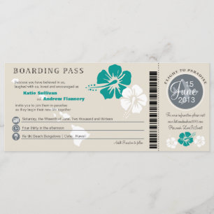 Hibiscus Flowers Hawaii Boarding Pass Kaart