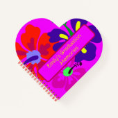 HIbiscus Flowers Heart Shaped Notebook Notitieboek (Voorkant)