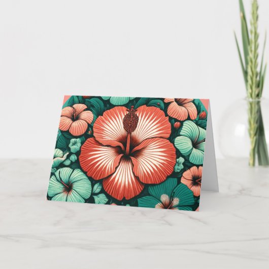 Hibiscus Flowers Kaart (Voorkant)