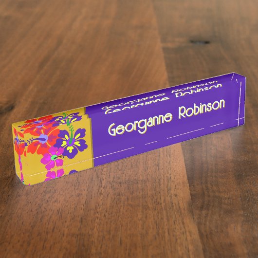 Hibiscus Flowers Name Only Office Desk Naambordje (Zijkant)