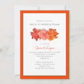 Hibiscus Flowers Oranje Wedding Shower Kaart (Voorkant)