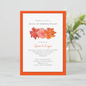 Hibiscus Flowers Oranje Wedding Shower Kaart (Staand voorkant)