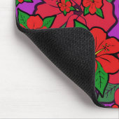 Hibiscus Flowers Paars Muismat (Hoek)