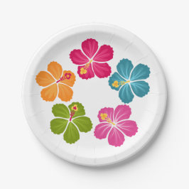 Hibiscus Flowers Papieren Bordje