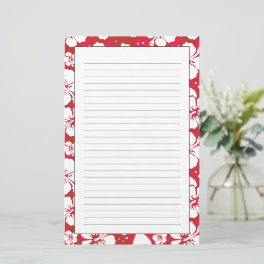 Hibiscus Flowers Pattern Briefpapier (Staand voorkant)
