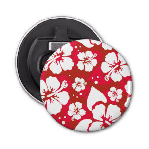 Hibiscus Flowers Pattern Button Flesopener
