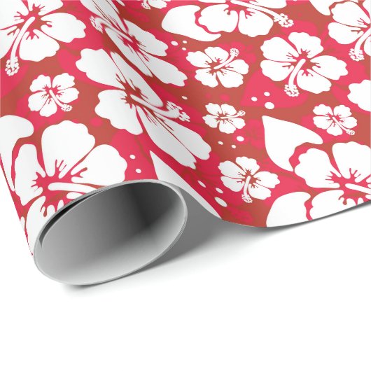 Hibiscus Flowers Pattern Cadeaupapier (Rol Hoek)